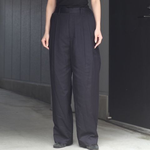 【残りわずか】Silk Cupro Twill Wide Easy Trousers
