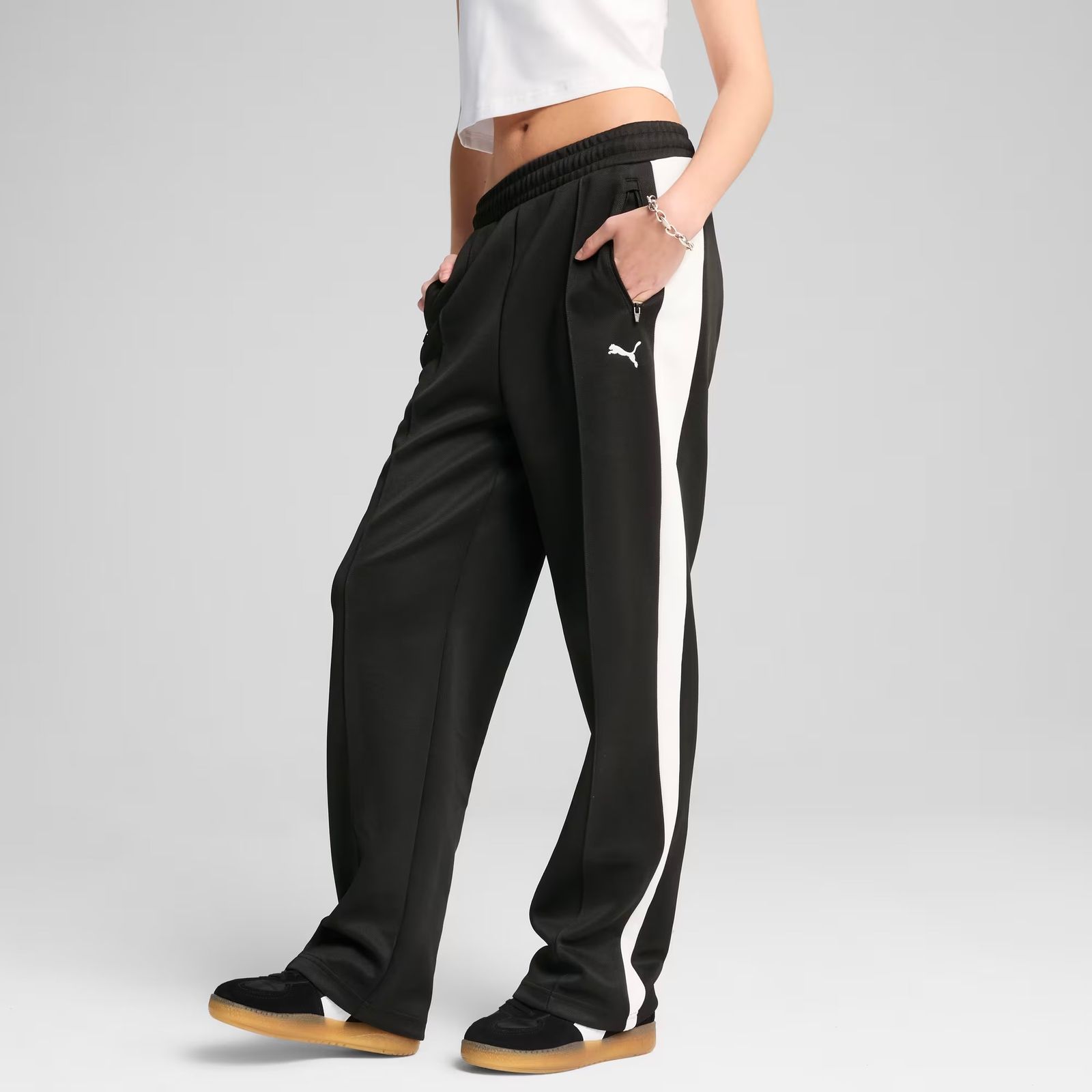 PUMA トラックパンツ　メンズL ネイビー PUMA プーマ t7 ワイド トラックパンツ ジェンダーレス ネイビー