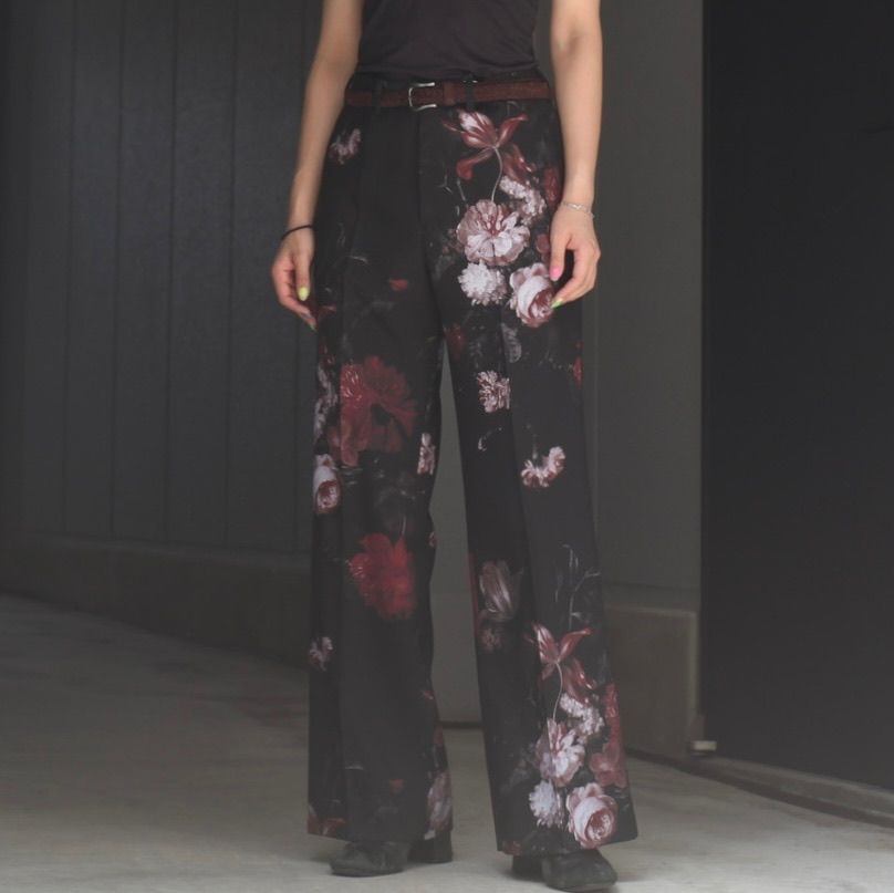 【残り一点】PE Tropical Flower Straight Slacks