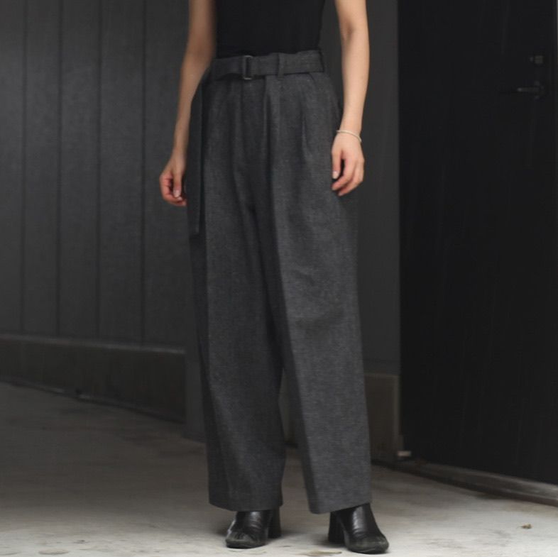 Belted Wide Straight Trousers