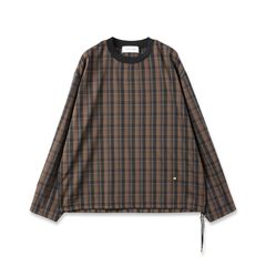 【残り一点】Sheer Check Cloth Drawstring Long Sleeve Pullover