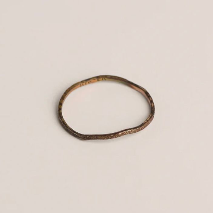 【お取り寄せ注文可能】K10 Copper Gold 1mm Warp Narrow Ring