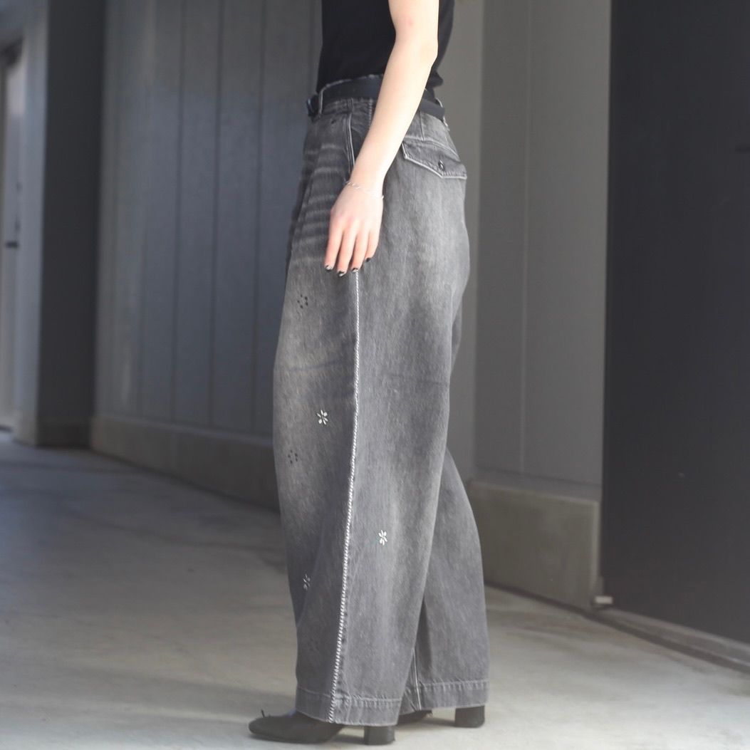 【残り一点】12.5OZワイドデニムパンツ(PRINTED_USED)