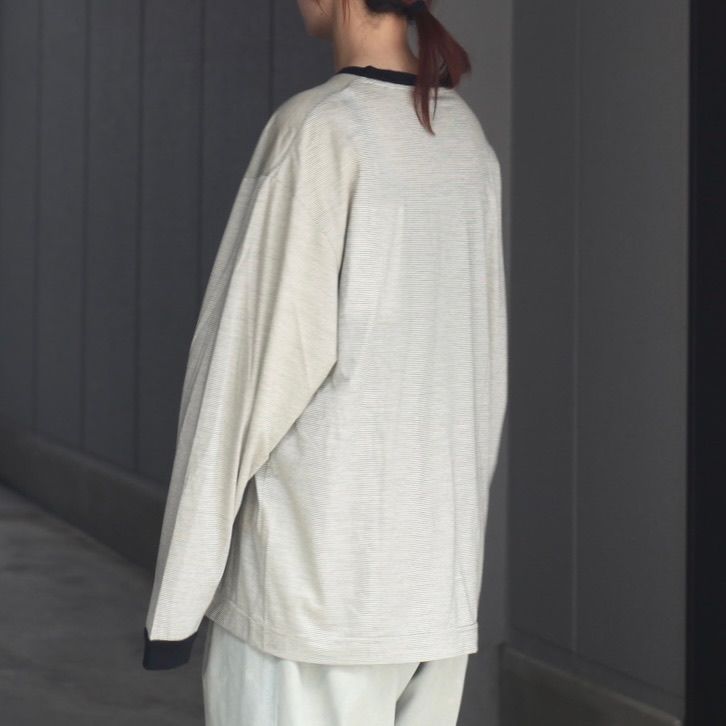 【残り一点】36G Wool Stripe L/S Tee