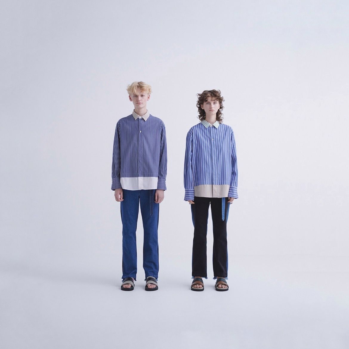 CULLNI - 【残り一点】Combination Stripe High Count Cotton Shirt