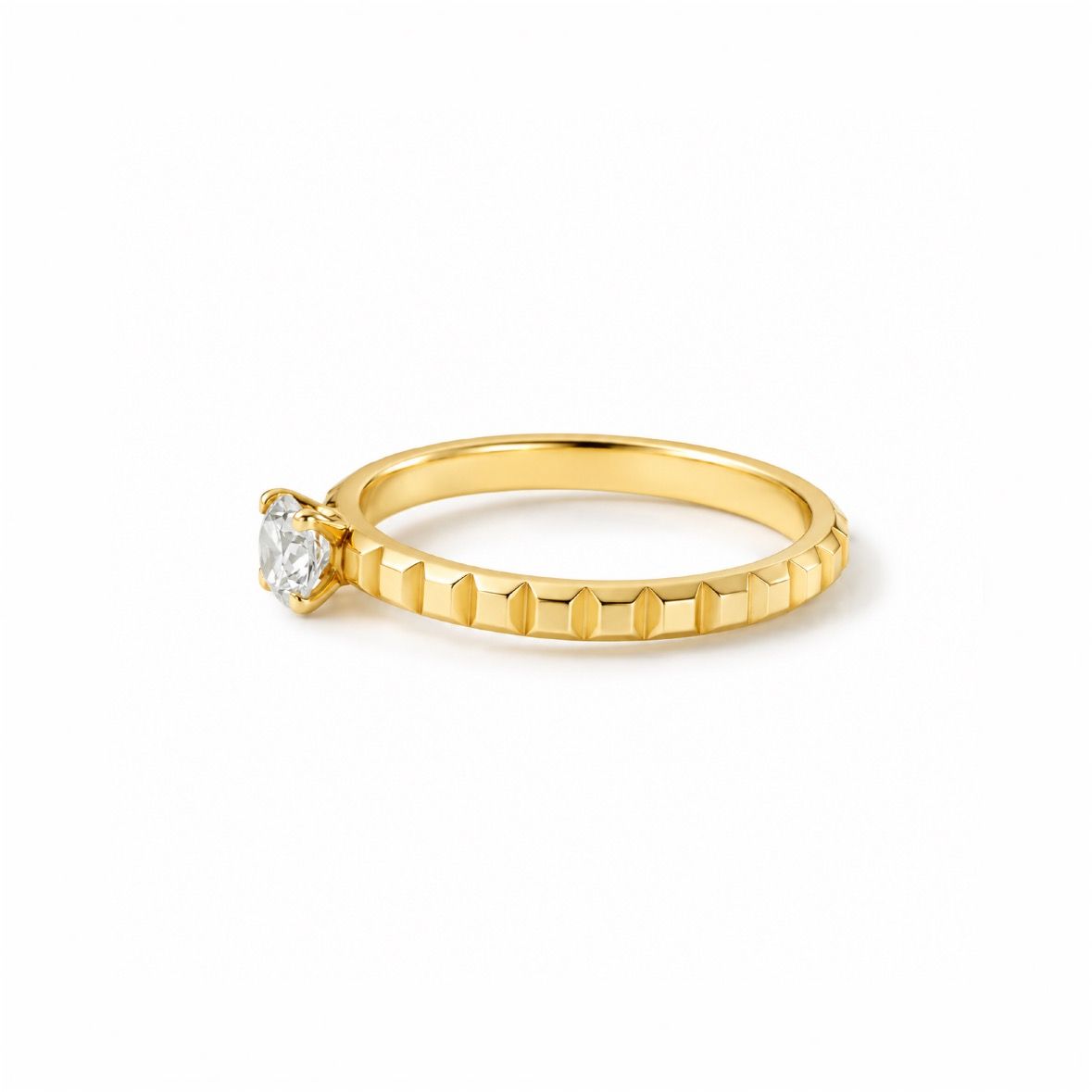 【お取り寄せ注文可能】Flat Studs Ring W / Dia(K18 YELLOW GOLD)