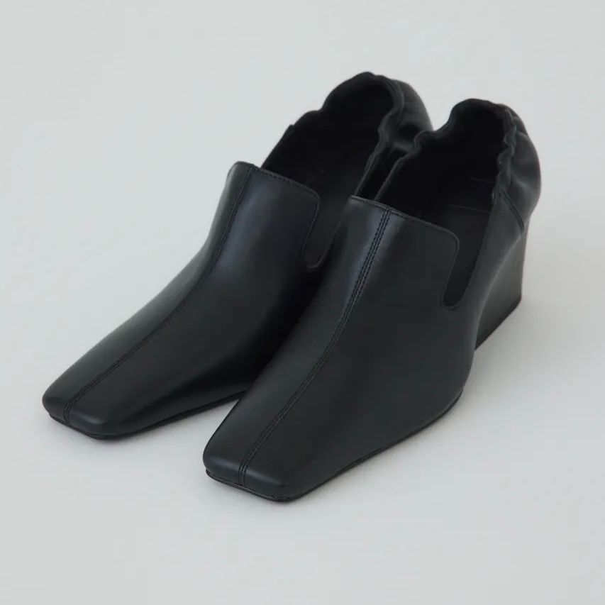 【残り一点】Leather Square Toe Heel