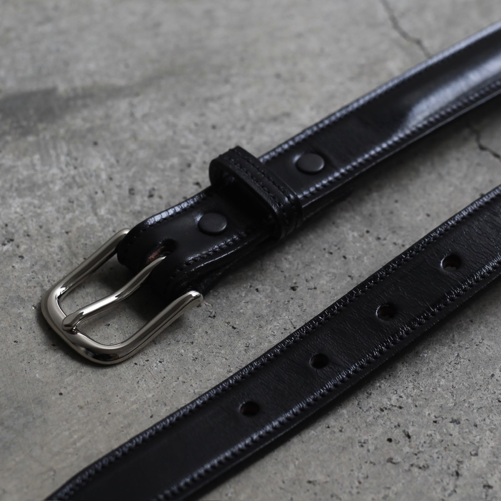 TORY LEATHER - 【残りわずか】1 Round Raised Belt(BLACK