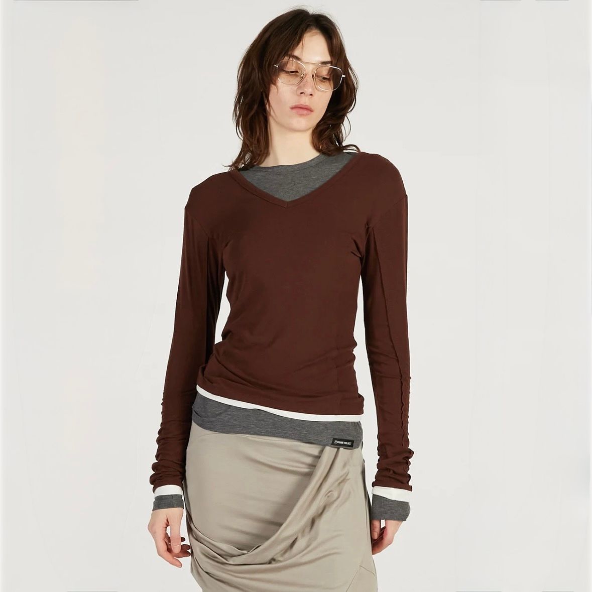 【残り一点】ダブルネックレイヤードトップ