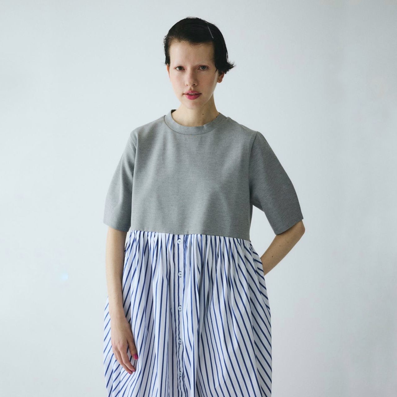 【残り一点】Cut Docking Shirt Dress