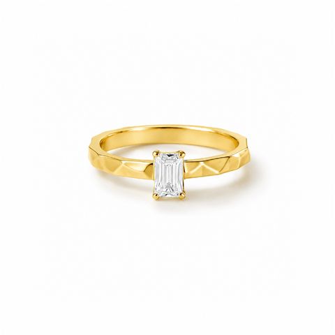 【お取り寄せ注文可能】Quon Square Ring(K18 YELLOW GOLD)