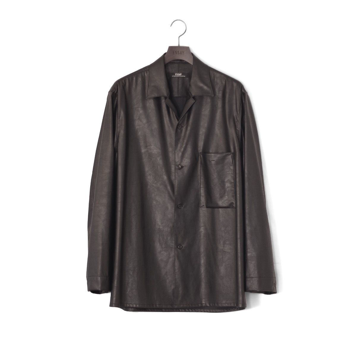 【残り一点】Shadow Black Open Collar Shirt