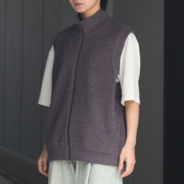 【残り一点】Moss Stitch Zip Vest