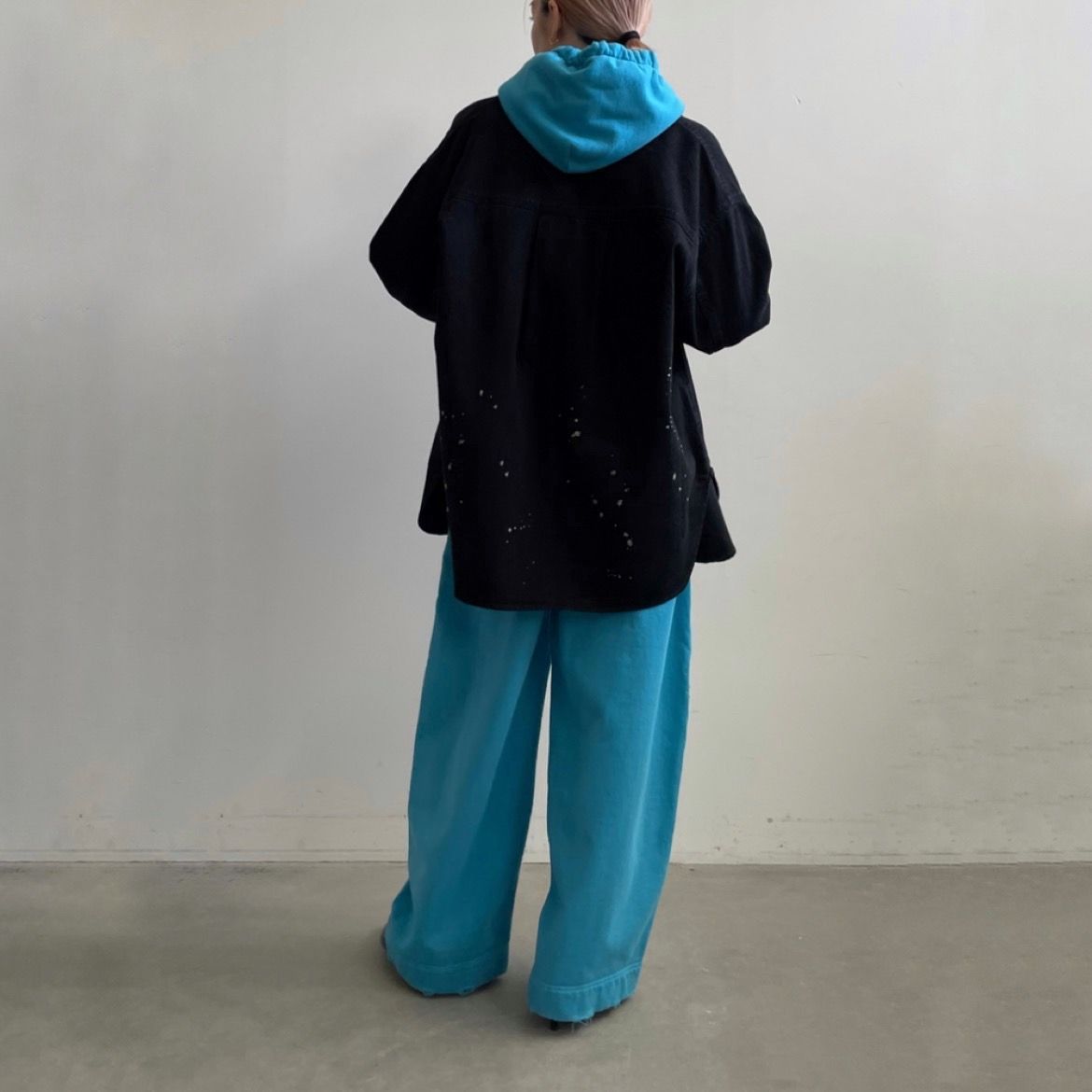 【残り一点】Denim Discharge Printhing Shirt