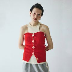 【残り一点】Front Button Knit Bustier
