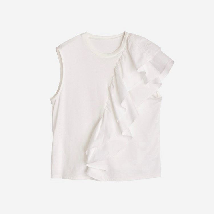 【残り一点】Unbalance Ruffle Tank Top