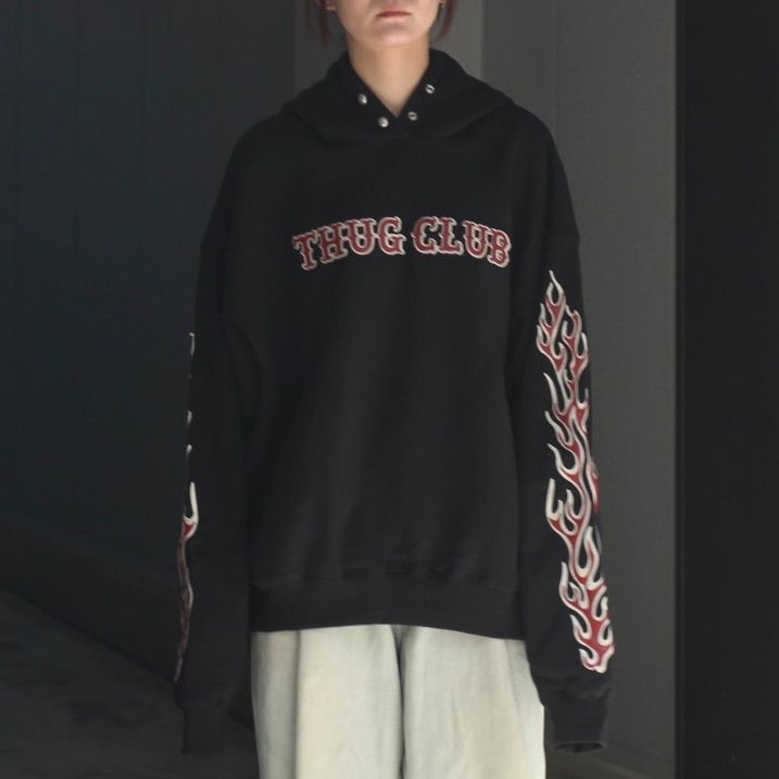 【残り一点】Leather Flame Hoodie