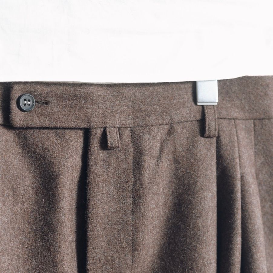 【残り一点】3 Tuck Wool Flannel Trousers