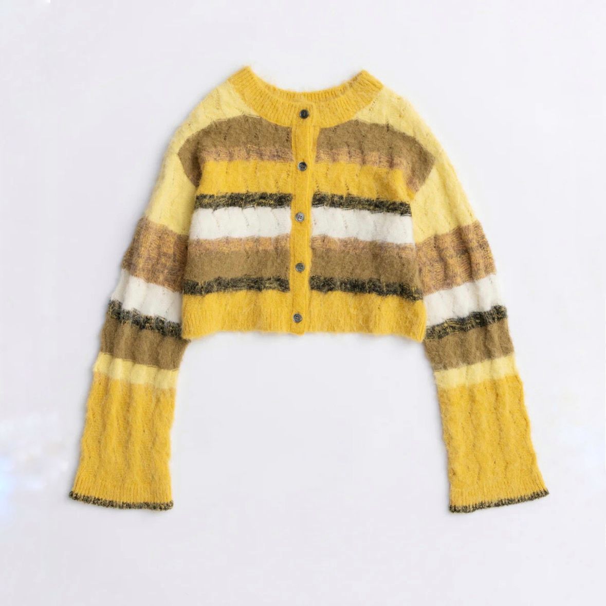 【残り一点】2way Neck Multi Border Knit Tops