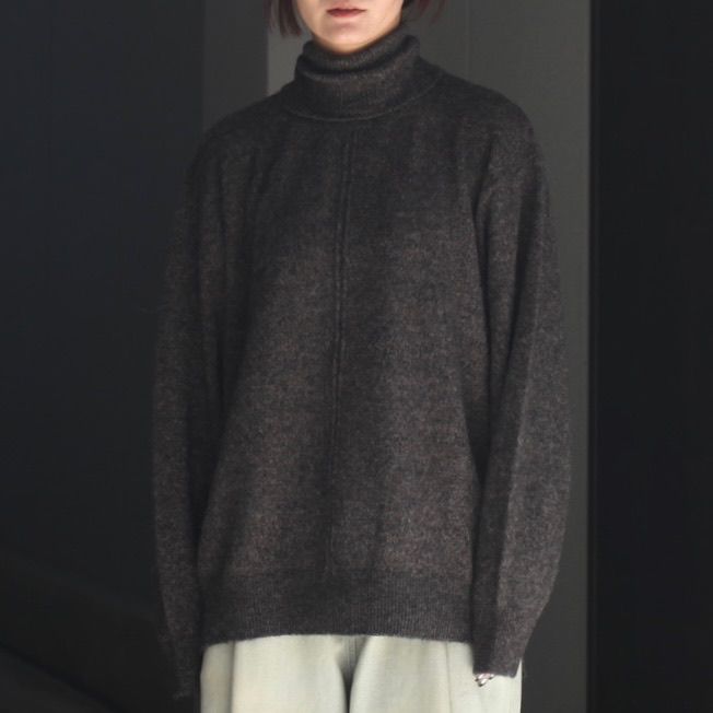 【残りわずか】Wool/Alpaca Knit Loose Turtle Neck PO