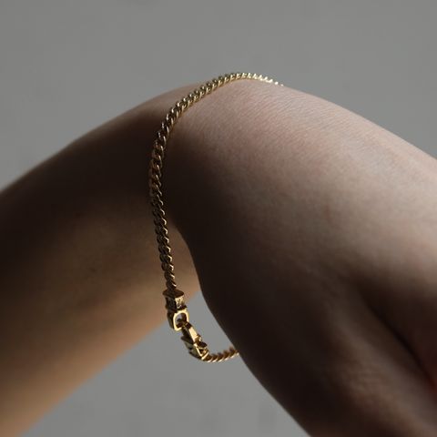 【残り一点】Curb Bracelet_M(GOLD)
