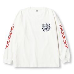 【残り一点】Vintage Type Flame Logo Pinstriping L/S Tee