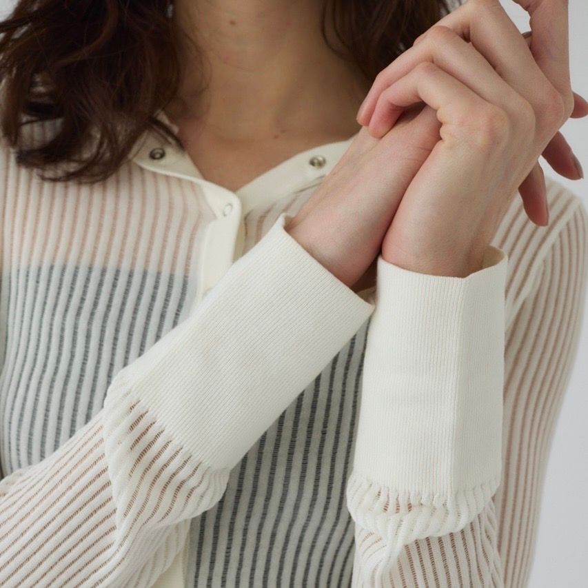 【残り一点】Sheer Ribbed Hoodie