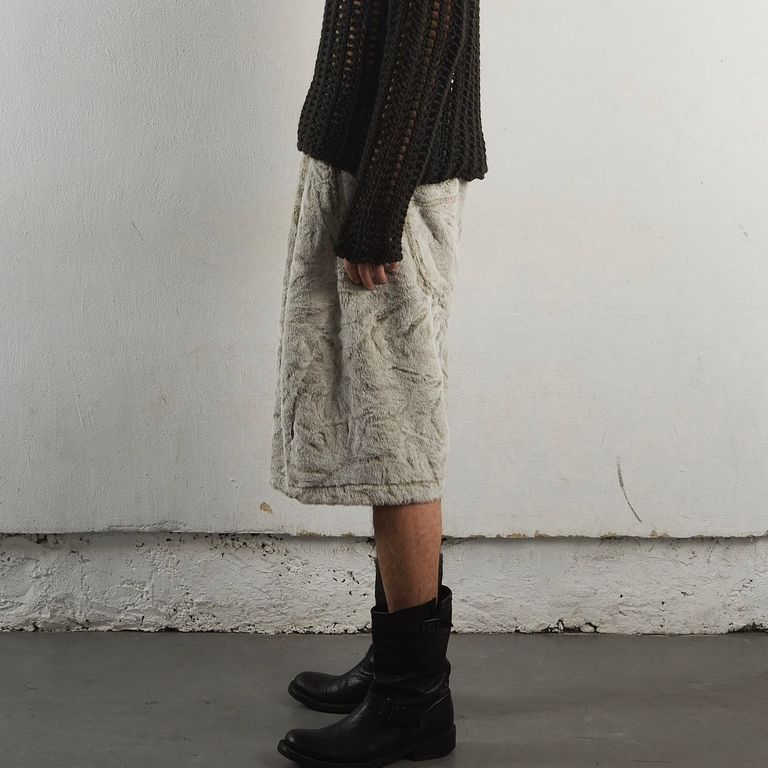NVRFRGT - 【残り一点】Faux Shearling 3D Twisted Half Pants 