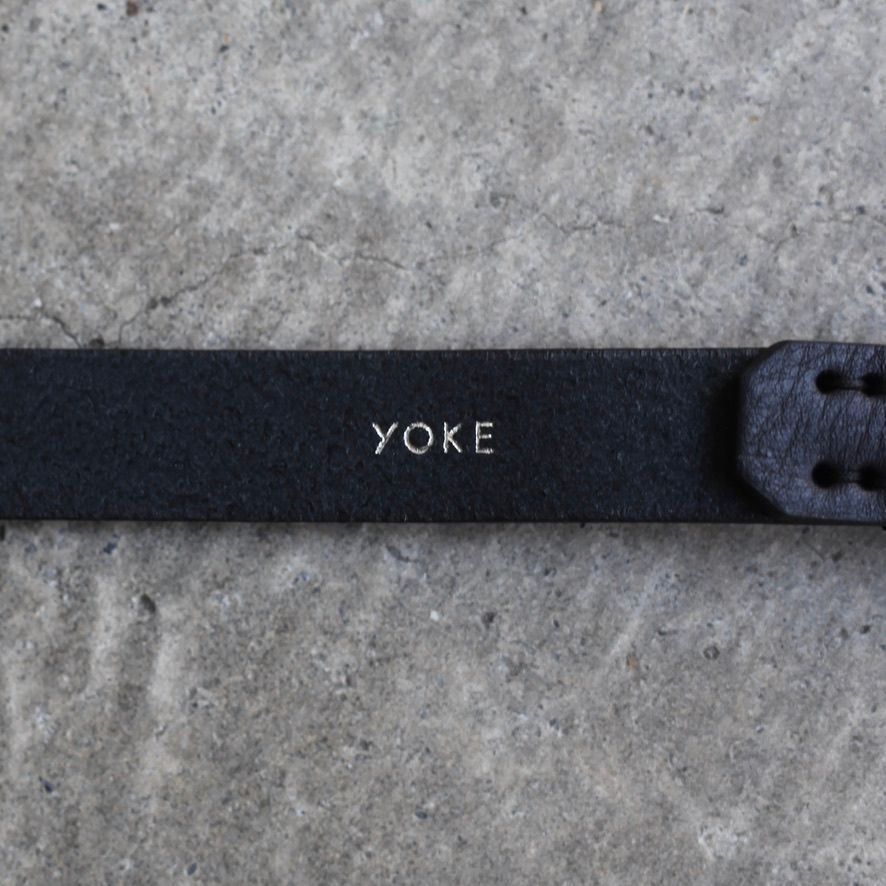 YOKE W Ring Leather Belt ブラック　yoke ベルト YOKE | Double Buckel Leather Belt(BLACK) | ダブルバックル