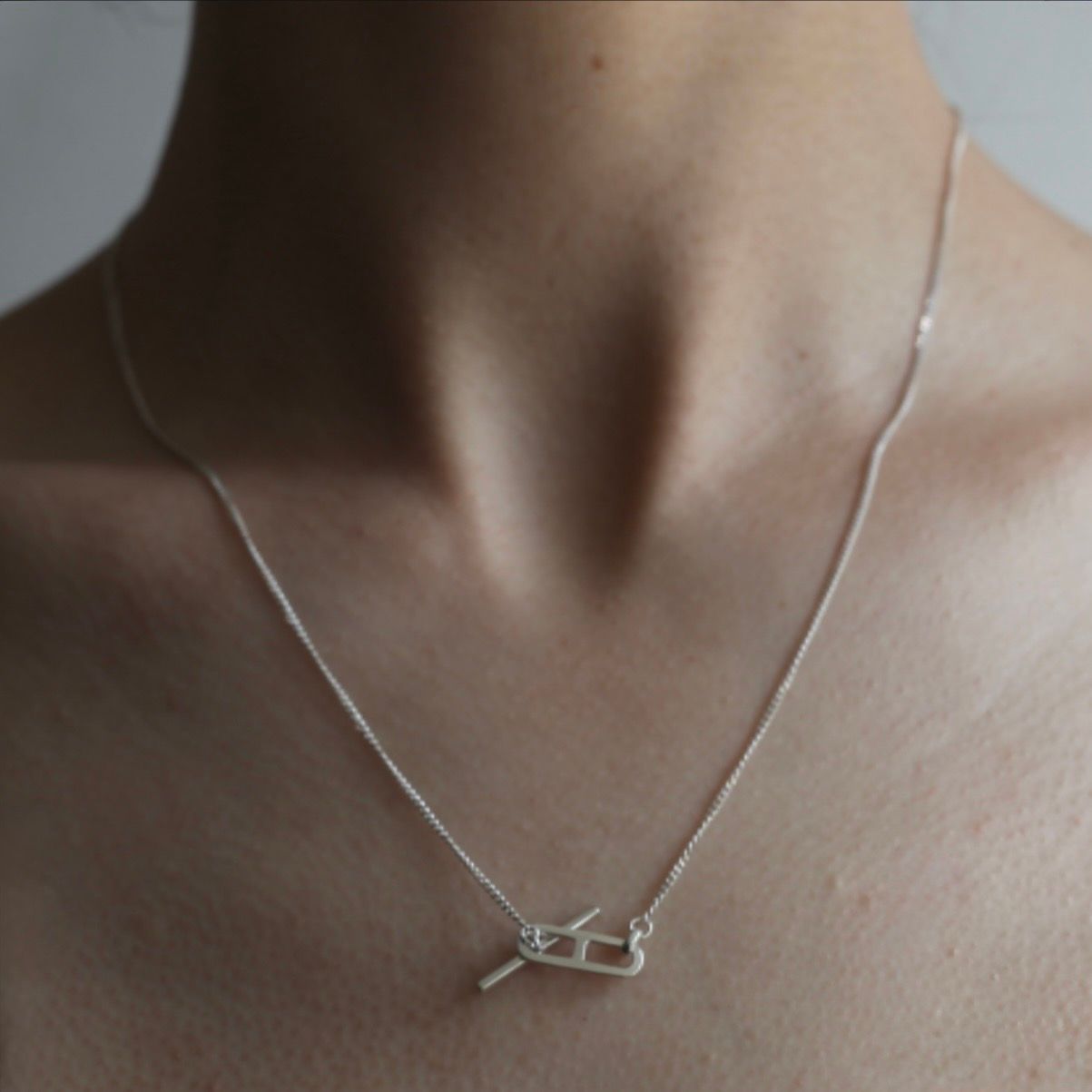 【残り一点】Curb Flat Anchor T-BAR Necklace