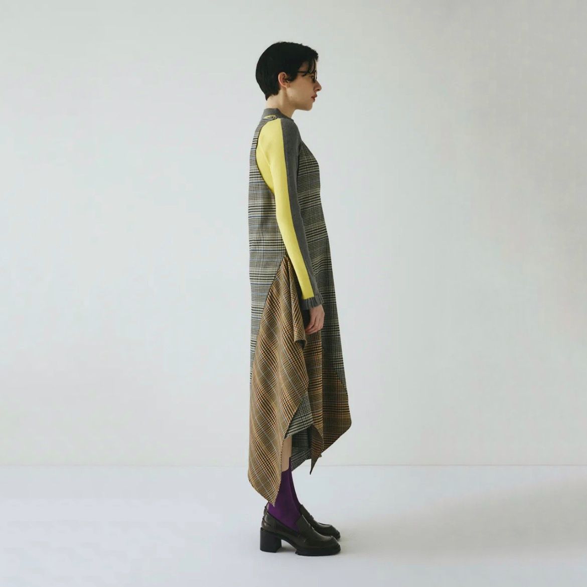 【残り一点】V Design Check Dress