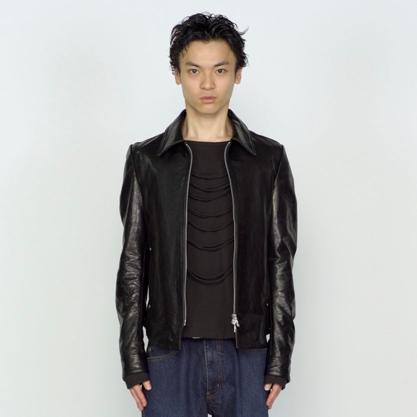 【残り一点】Zip Up Leather Shirt