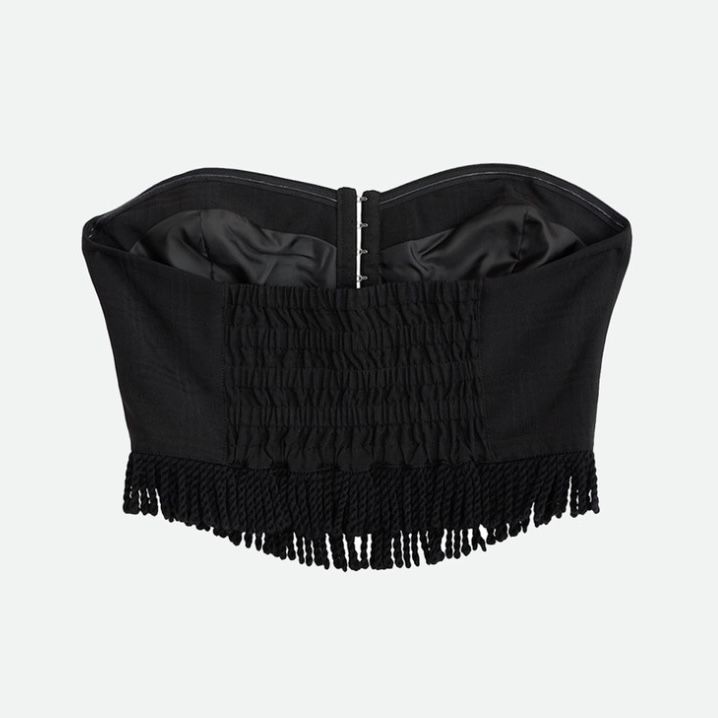 【残り一点】Check Fringe Bare Bustier