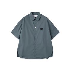 【残り一点】High Count Broadcloth Embroidery Patch Short Sleeve Shirt