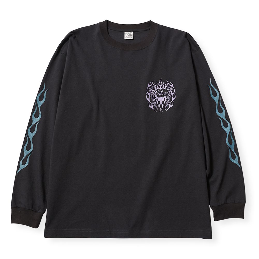 【残り一点】Vintage Type Flame Logo Pinstriping L/S Tee
