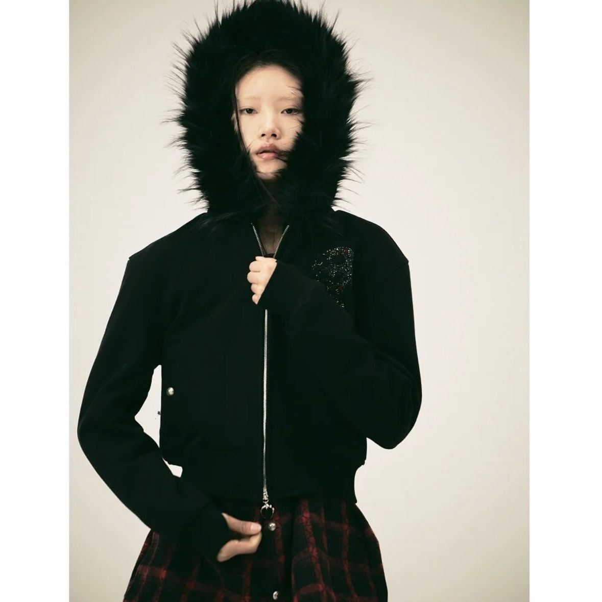 【残り一点】TC Angels Crystal Embellished Hooded Zip Up