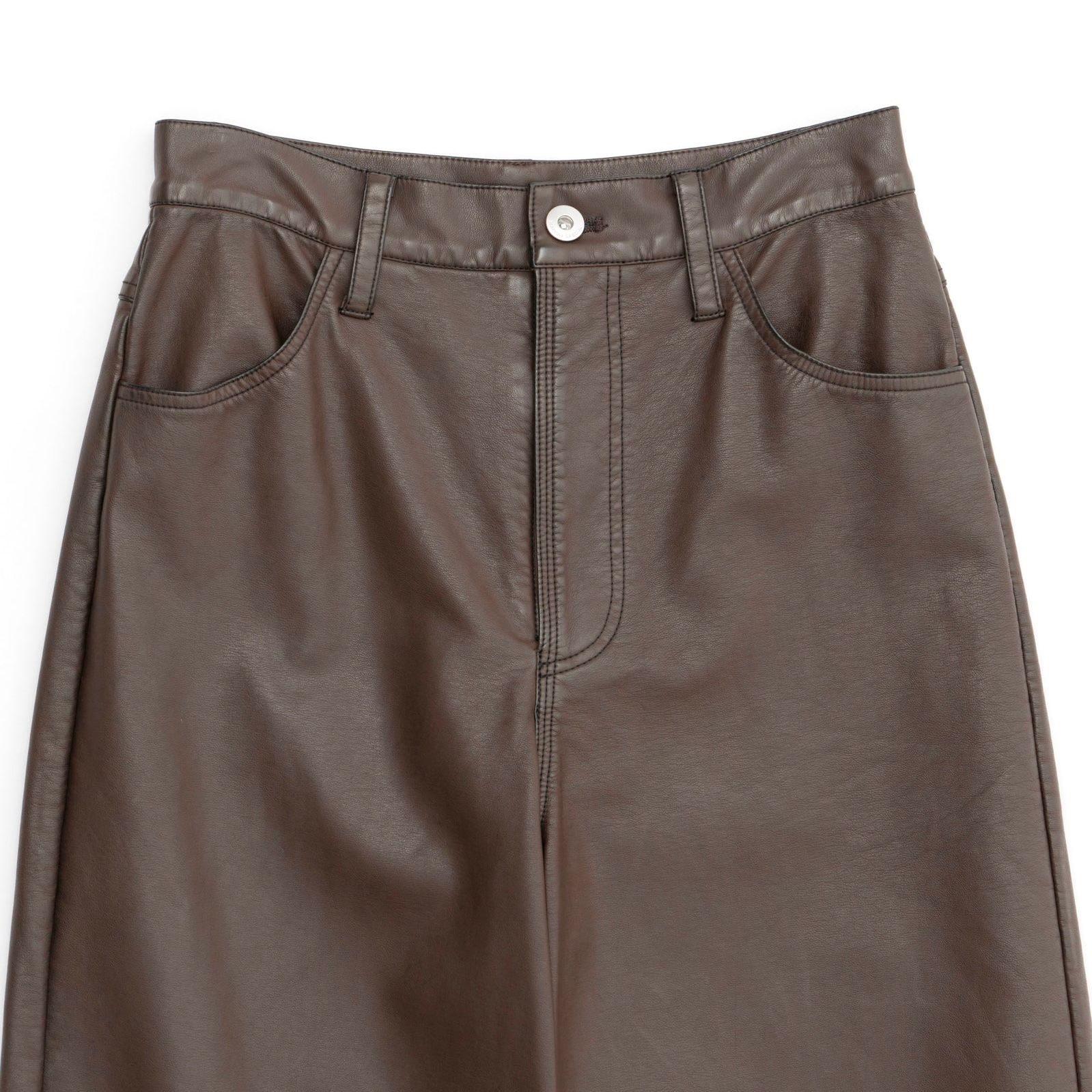 【残り一点】Washed Vegan Leather Wide Straight Pants