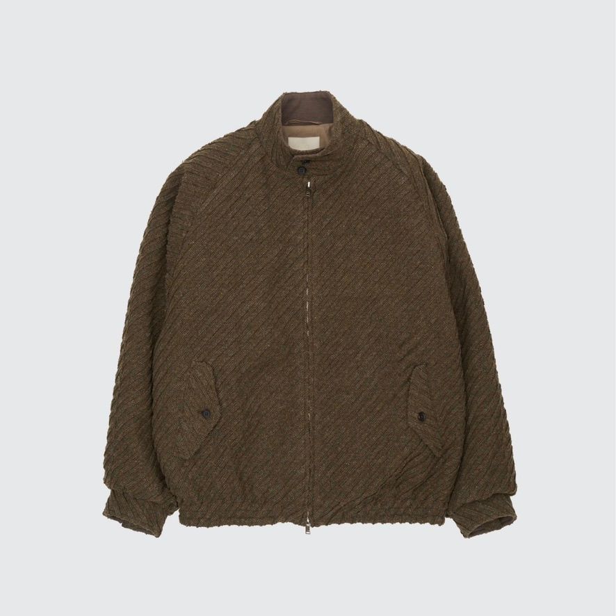 【残り一点】Herringbone Bonding Tweed Harrington Jacket