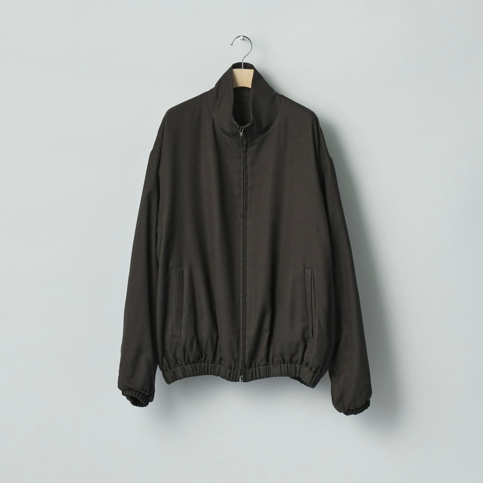 【残り一点】Rayon Silk Flannel Shirred Light Zip Jacket