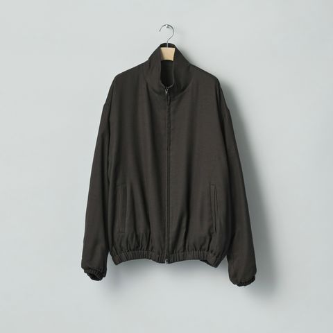 【残り一点】Rayon Silk Flannel Shirred Light Zip Jacket