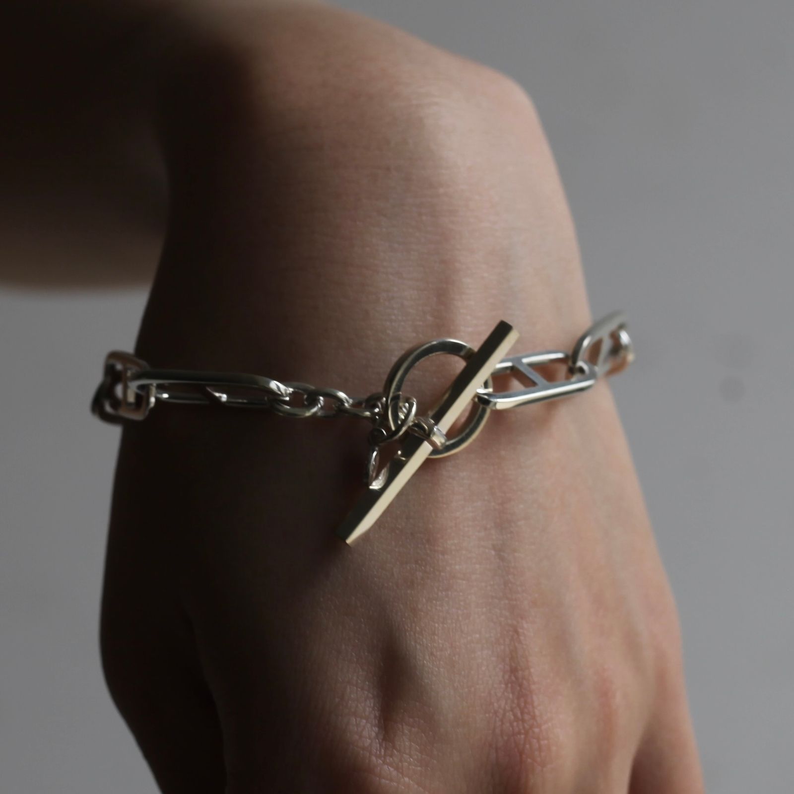 【残り一点】Flat Anchor Chain T-BAR Bracelet MEDIUM(8mm)