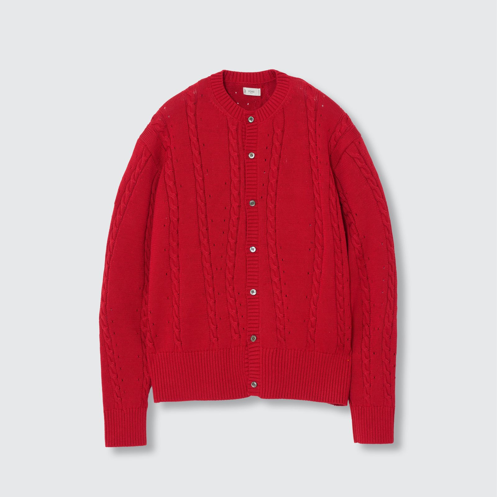 【残り一点】Fluid Cable Knit Crewneck Cardigan