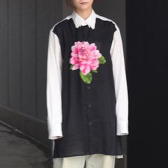 【残り一点】濃紺・花3枚衿B