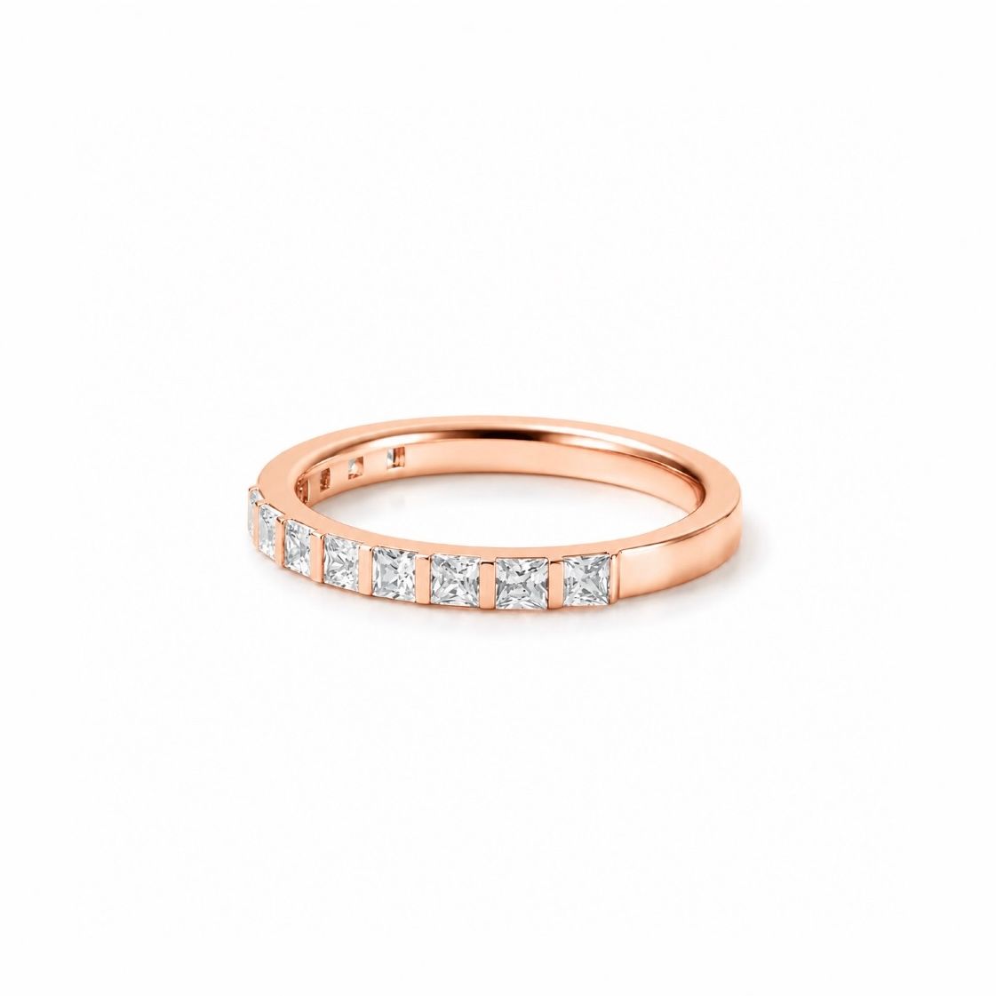 【お取り寄せ注文可能】Square Half Dia Ring(K18 PINK GOLD)