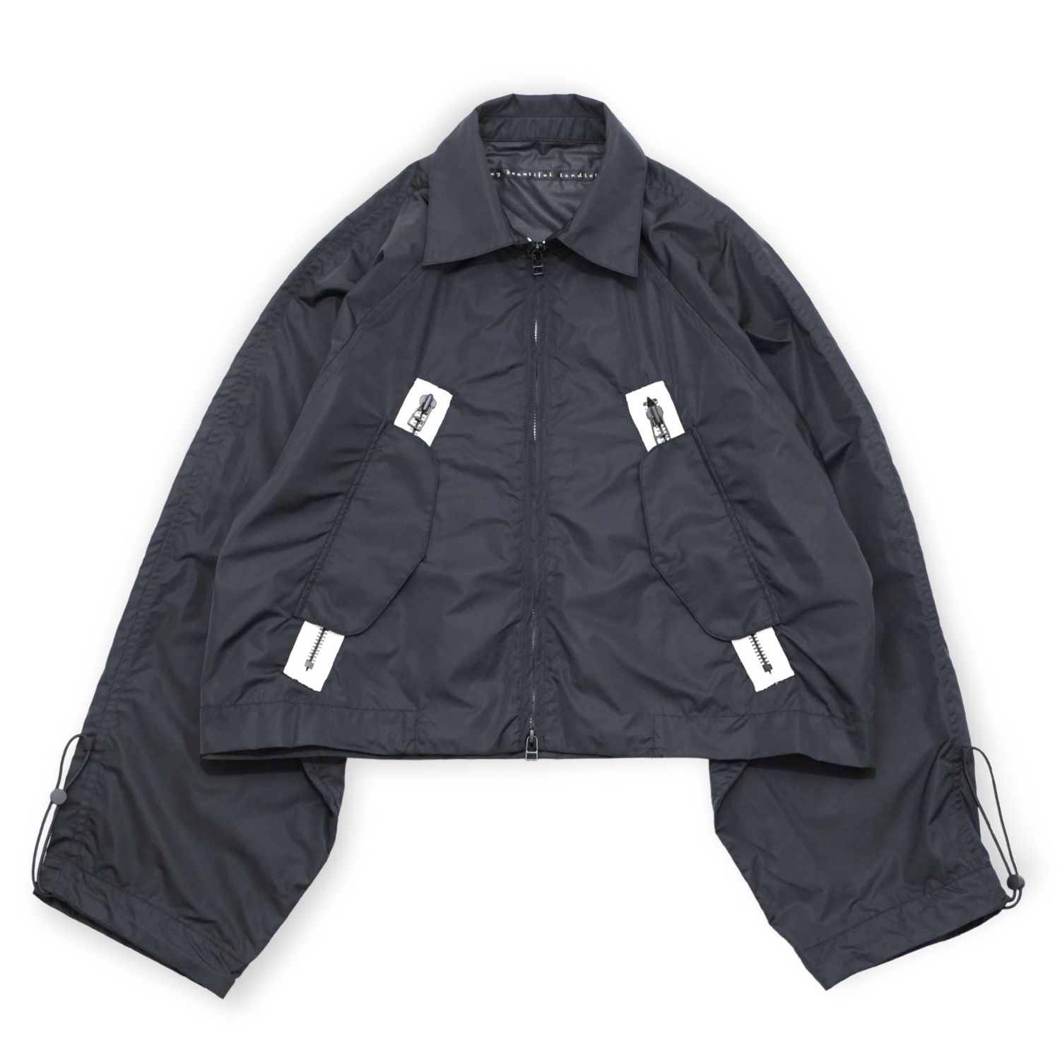 【残り一点】ナイロンタフタショートジップブルゾン