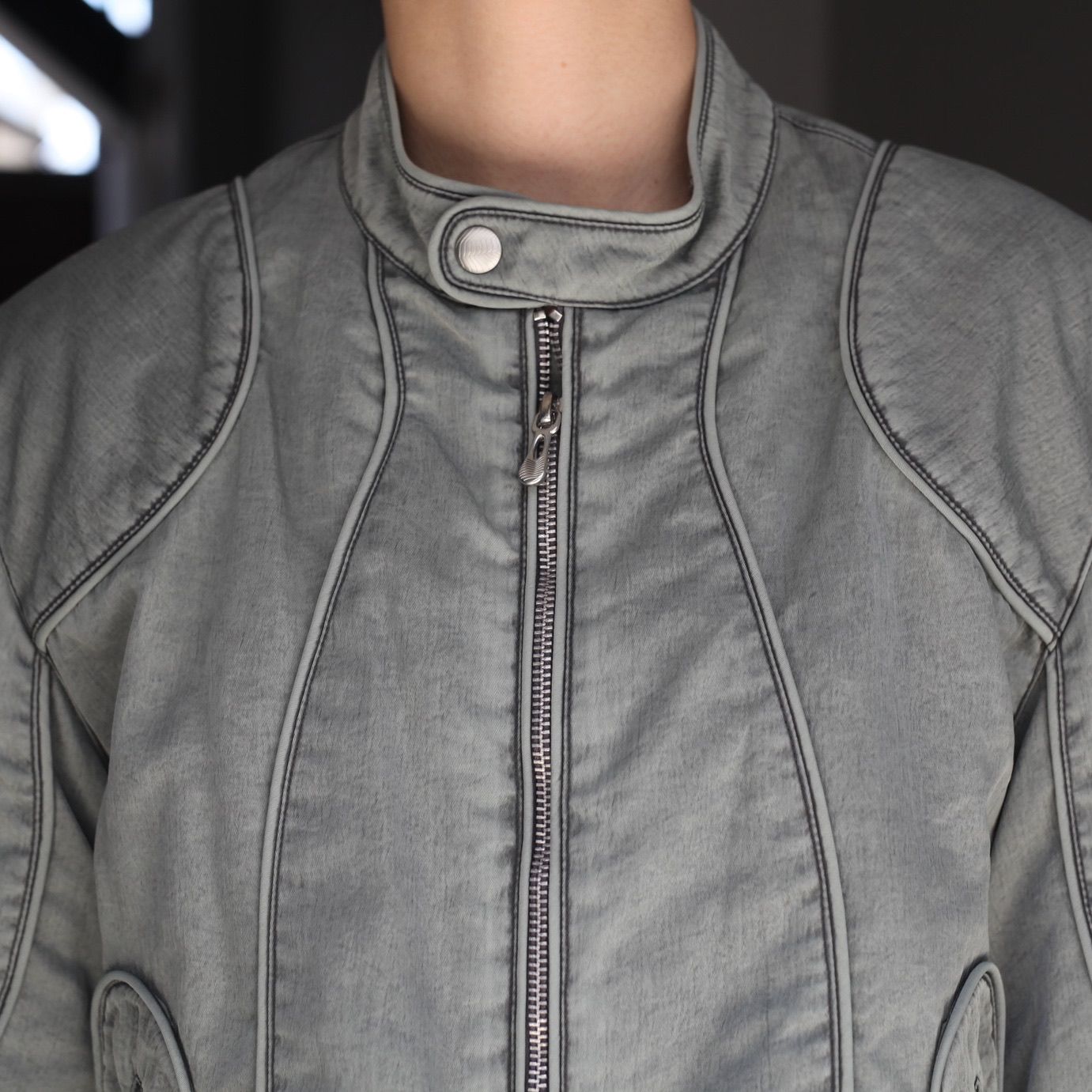 【残り一点】Panelled Padded Moto Jacket
