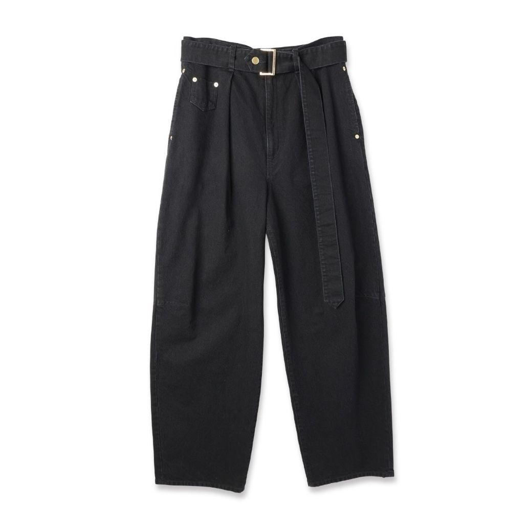 【残り一点】Barrel 1Tuck Wide Denim Pants with Long Belt