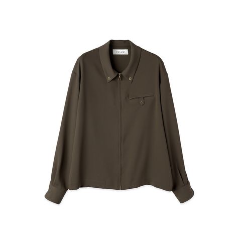 【残り一点】Dry Stretch Cloth Button-Tab Pocket Zip Up Shirt
