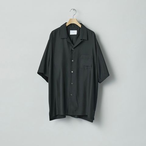 【残りわずか】Cupro Twill Oversized Open Collar S/S Shirt
