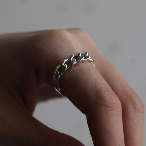 【残り一点】Curb Chain Narrow ID Ring(5.5mm)
